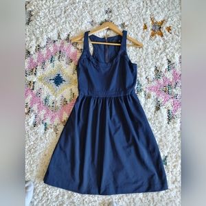 Cynthia Rowley navy blue racer back dress with gold back zipper